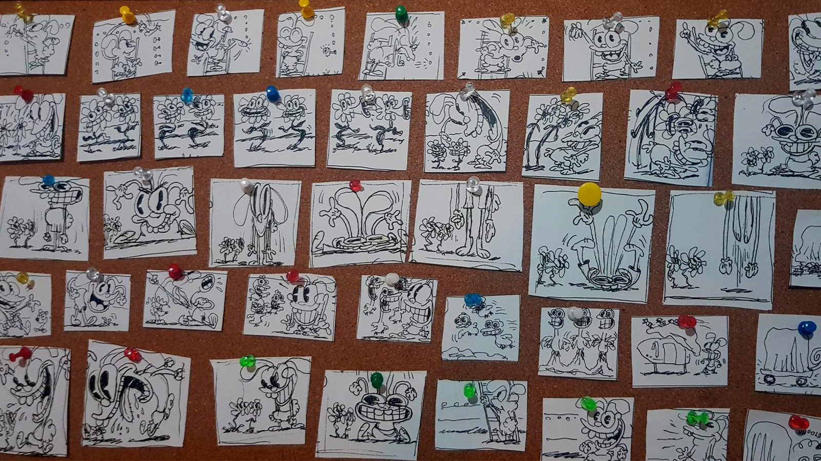 Storyboard artwork of a scene from the animation