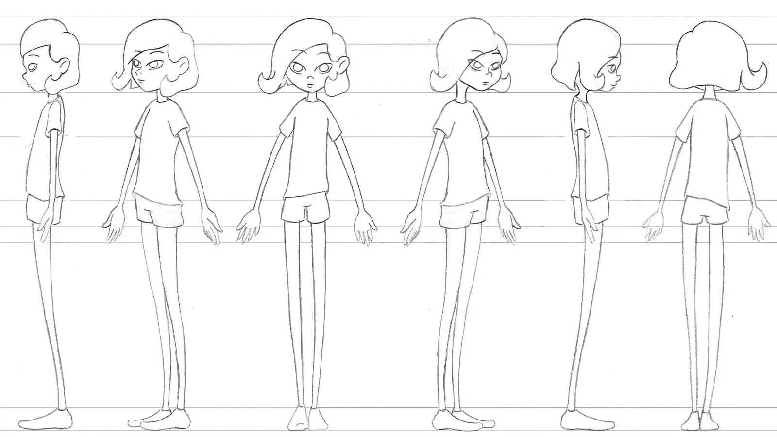 Skye, main characters sketched turnaround.