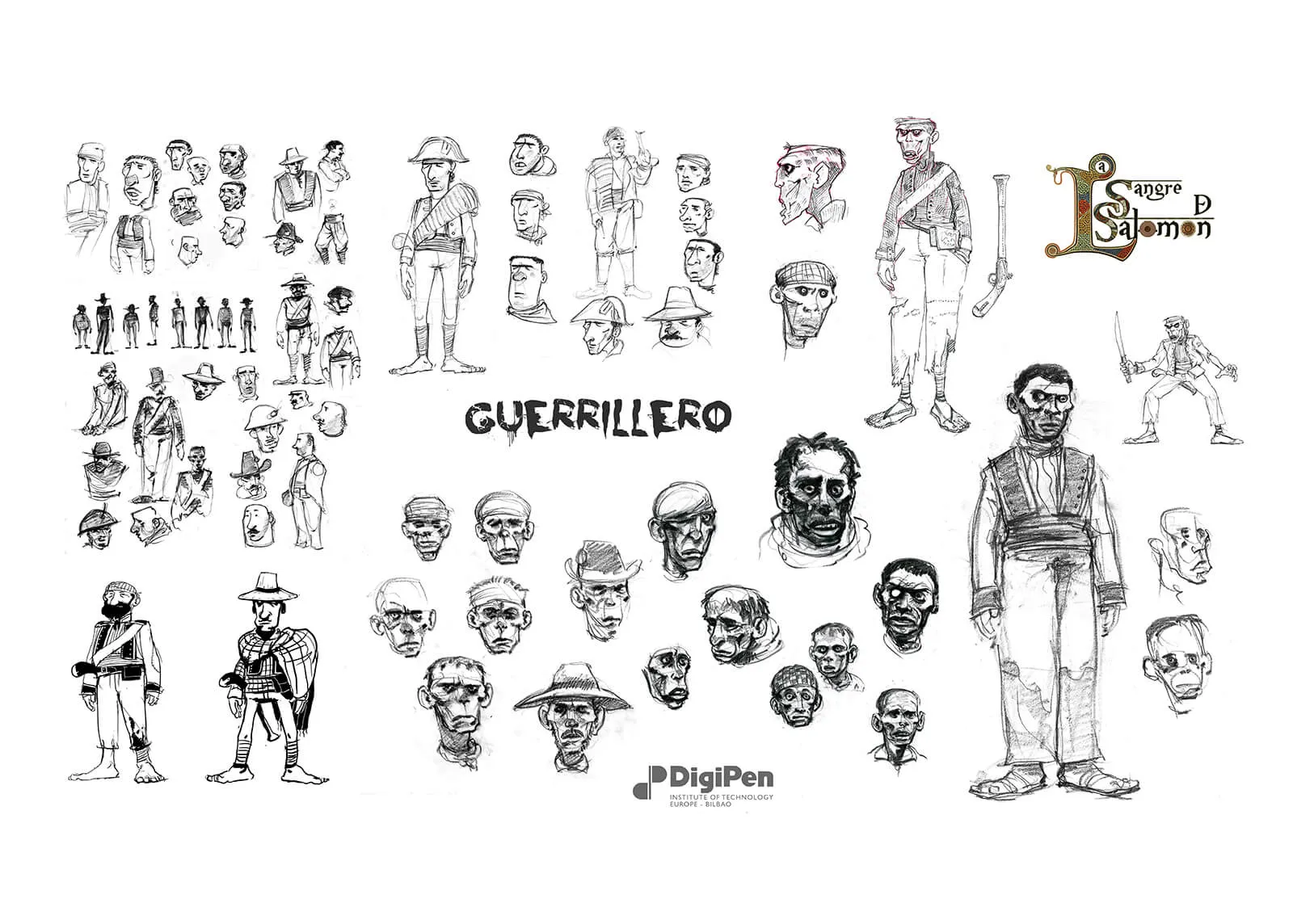  Dibujos conceptuales de Guerrillero de la película La Sangre de Salomon.