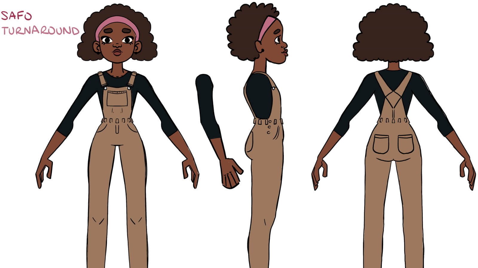 Turnaround of the SAFO main character, the sculptress, from multiple angles.