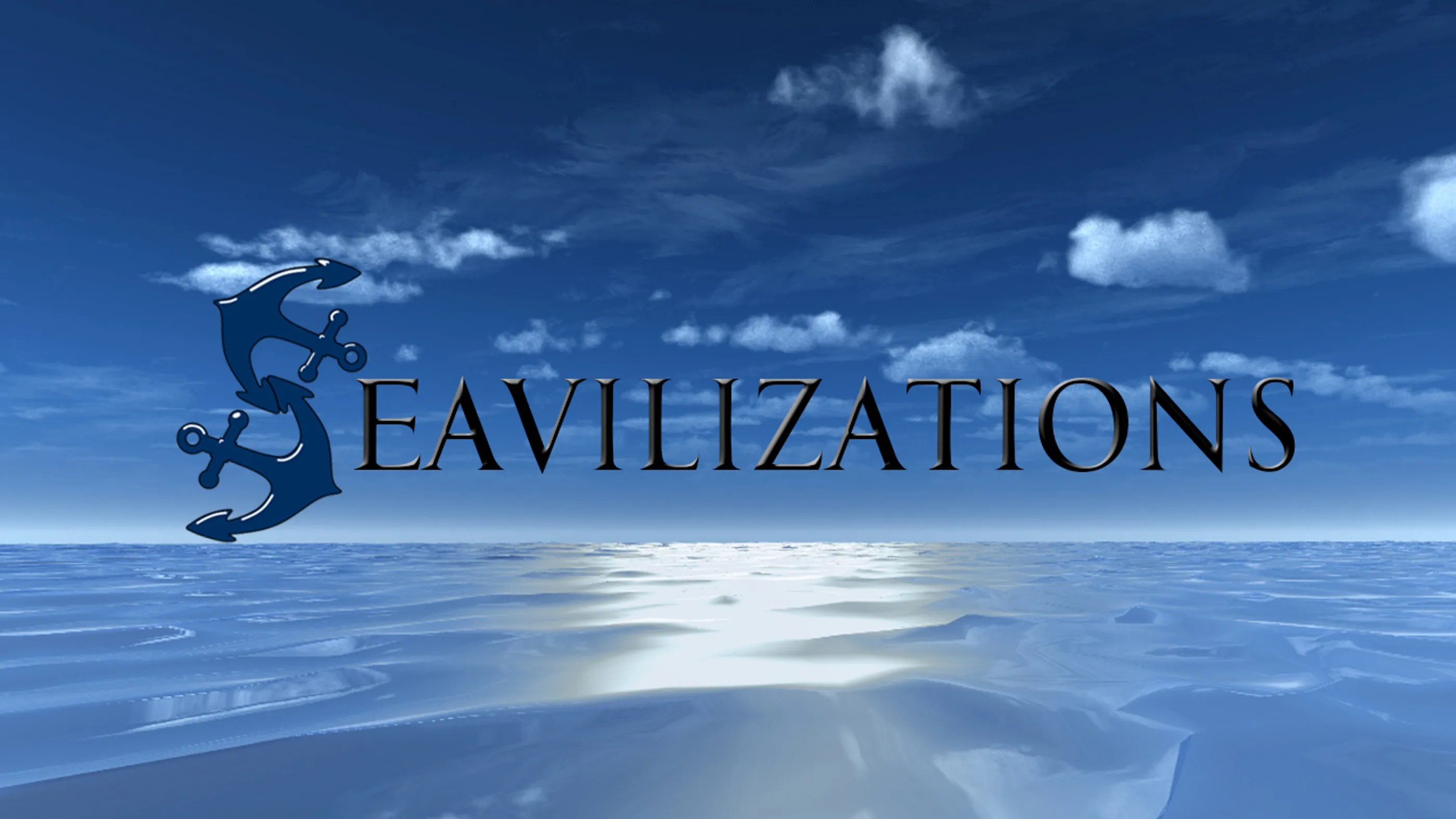 Poster of Seavilizations, shows a deep sea and the game title with the logo making an S