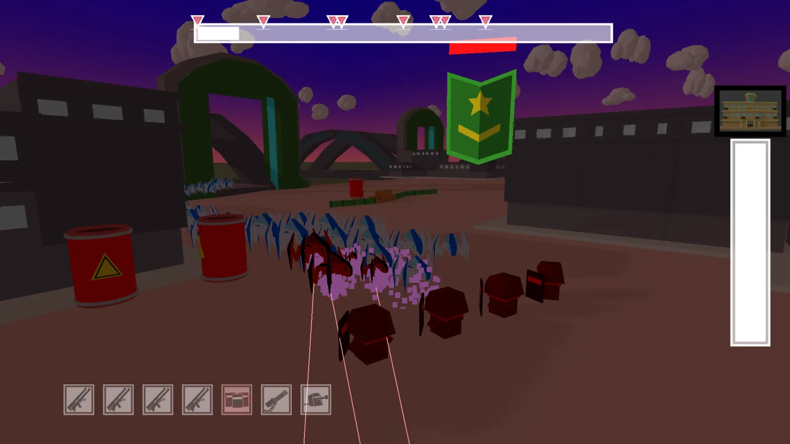 Combat scene with characters and barrels in a game environment.