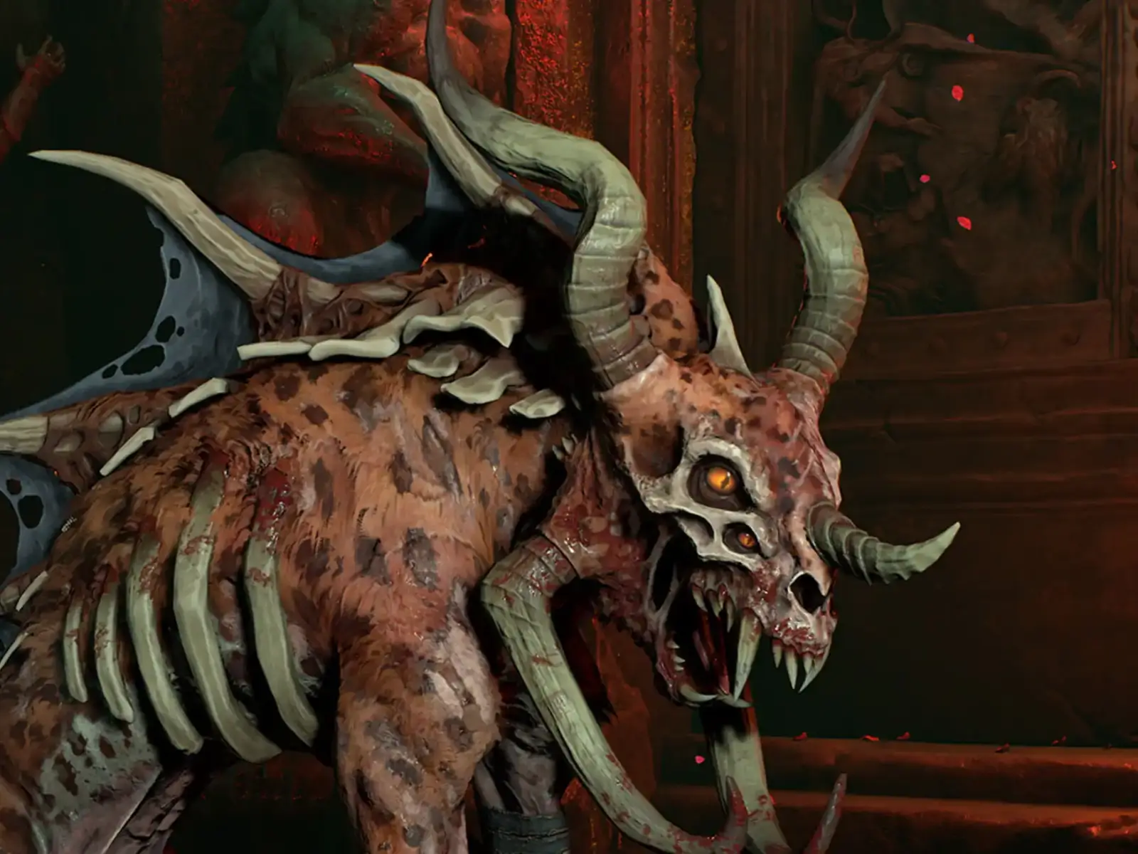 Horned monster from Diablo IV, designed by David Puertas.