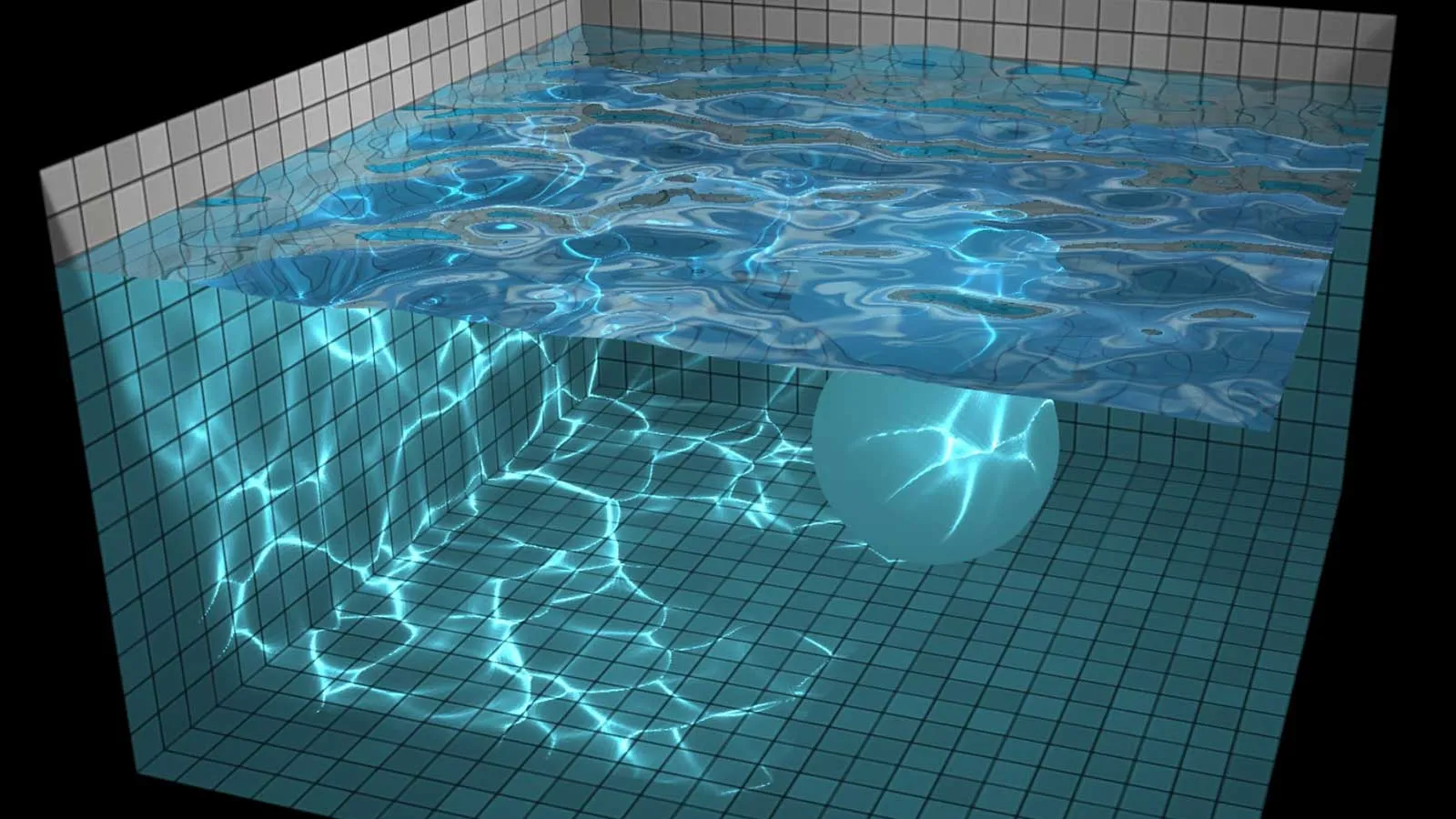 Medios translúcidos como el agua producen un efecto llamado caústicas.